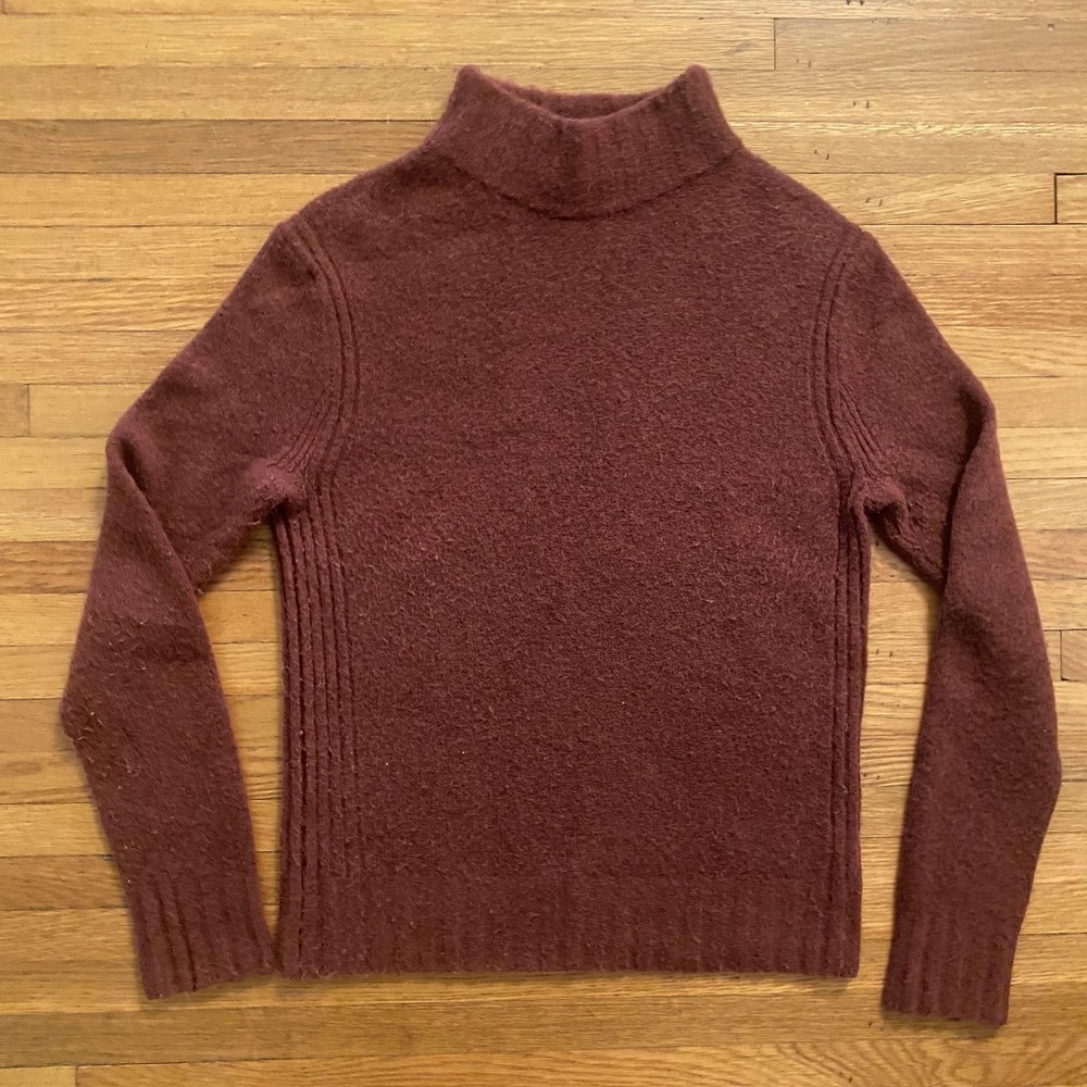 Point Sur Sweater Womens Small Rust Mock Neck Wool Alpaca Blend Knit J6366